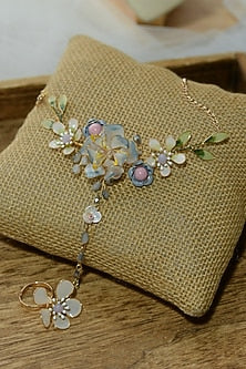 Blue & Green Floral Hand Harness