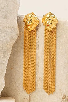 Gold Plated Enamelled Dangler Earrings