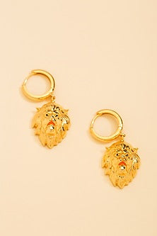 Gold Plated Enamelled Dangler Earrings