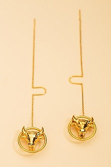 Gold Plated Enamelled Dangler Earrings
