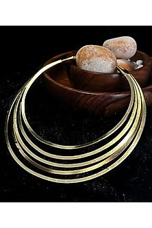 Gold Electo-Plated Hot Enameled Orbit Choker Necklace