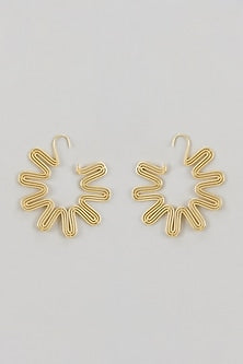 Gold Finish Wire Hoop Earrings