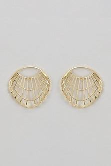 Gold Finish Steincill Shell Earrings