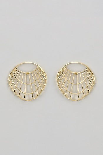 Gold Finish Steincill Shell Earrings