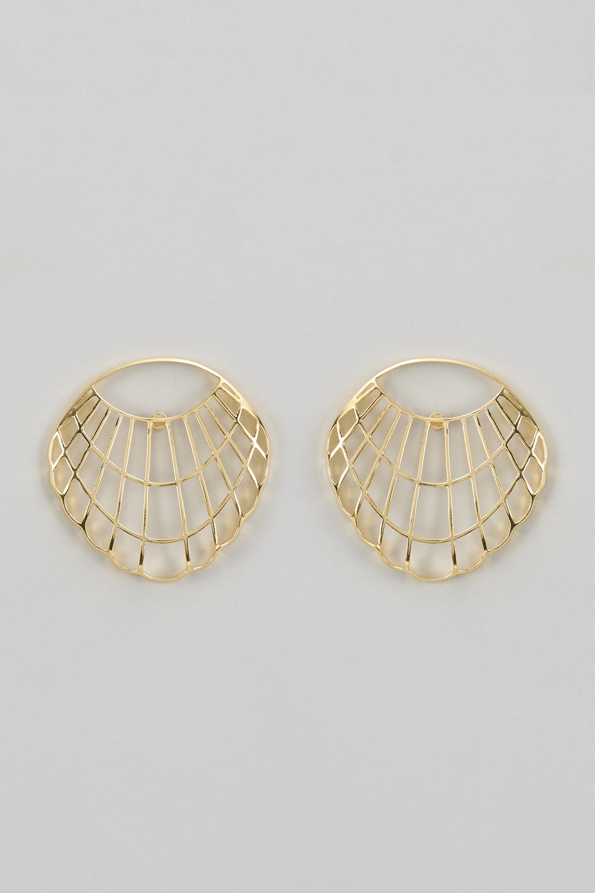 Gold Finish Steincill Shell Earrings