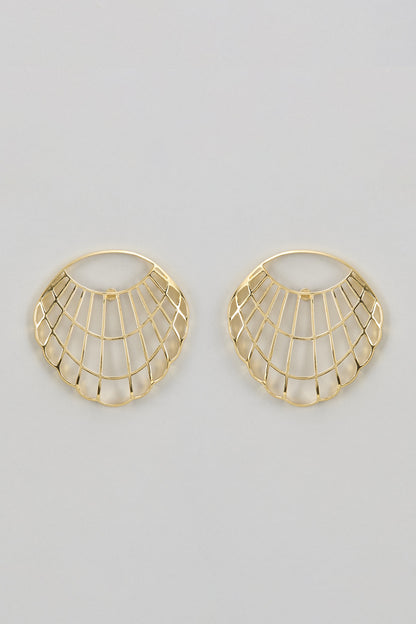 Gold Finish Steincill Shell Earrings