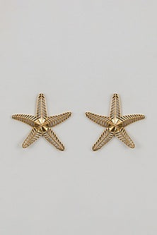 Gold Finish Mismatched Starfish Earrings