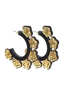 Gold Handmade Mandala Hoop Earrings