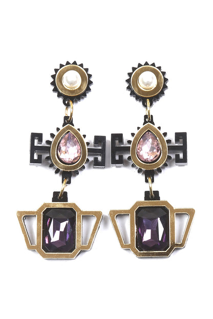 Purple Handmade Dangler Earrings