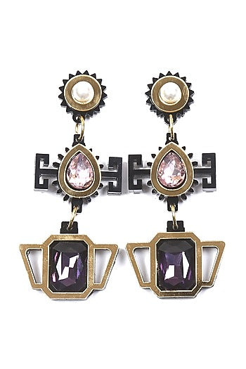 Purple Handmade Dangler Earrings