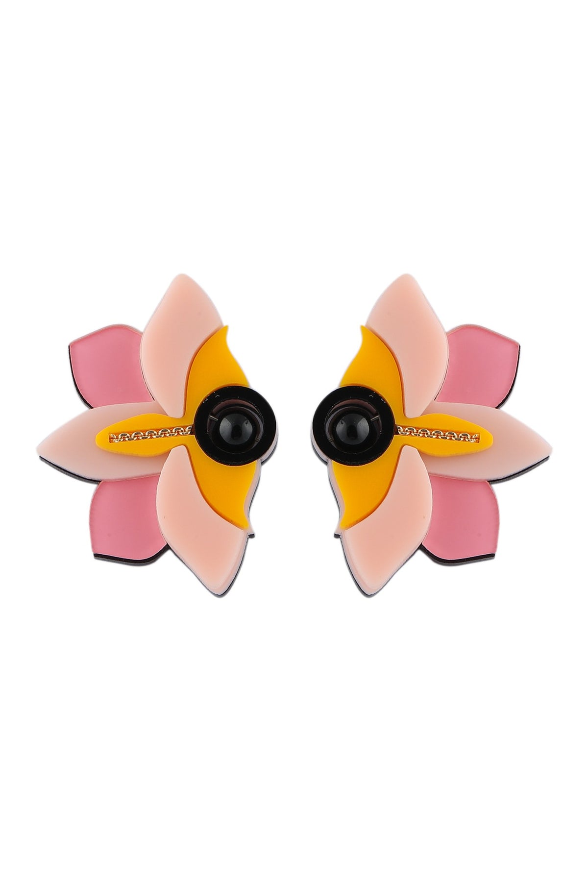 Pink & Peach Handmade Stud Earrings