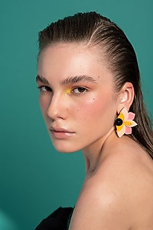 Pink & Peach Handmade Stud Earrings