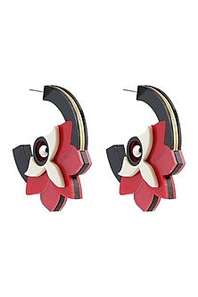 Red Handmade Hoop Earrings