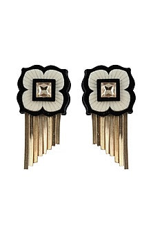 Cream & Gold Handmade Dangler Earrings
