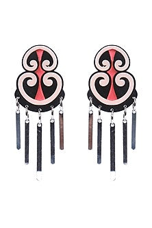 Pink & Black Handmade Dangler Earrings