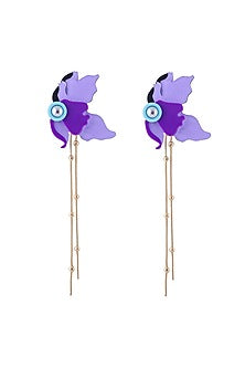 Purple Orchid Handmade Dangler Earrings