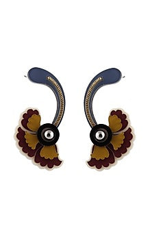 Multi-Colored Moon Peony Dangler Earrings