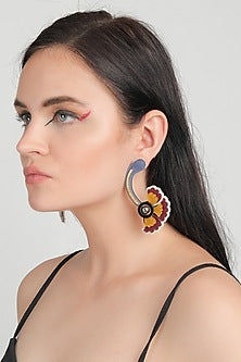 Multi-Colored Moon Peony Dangler Earrings