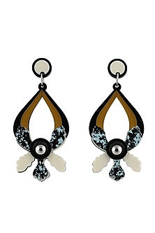Blue Floral Dangler Earrings