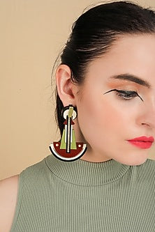Multi-Colored Geo Pendulum Earrings