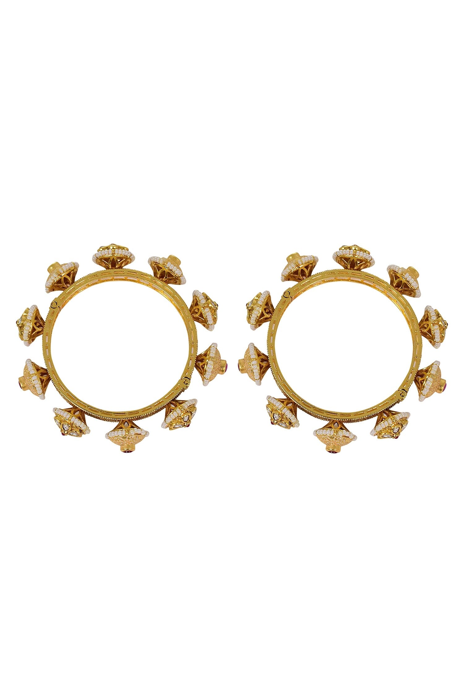 Kundan & Meenakari Pacheli Bangles - Set of 2 