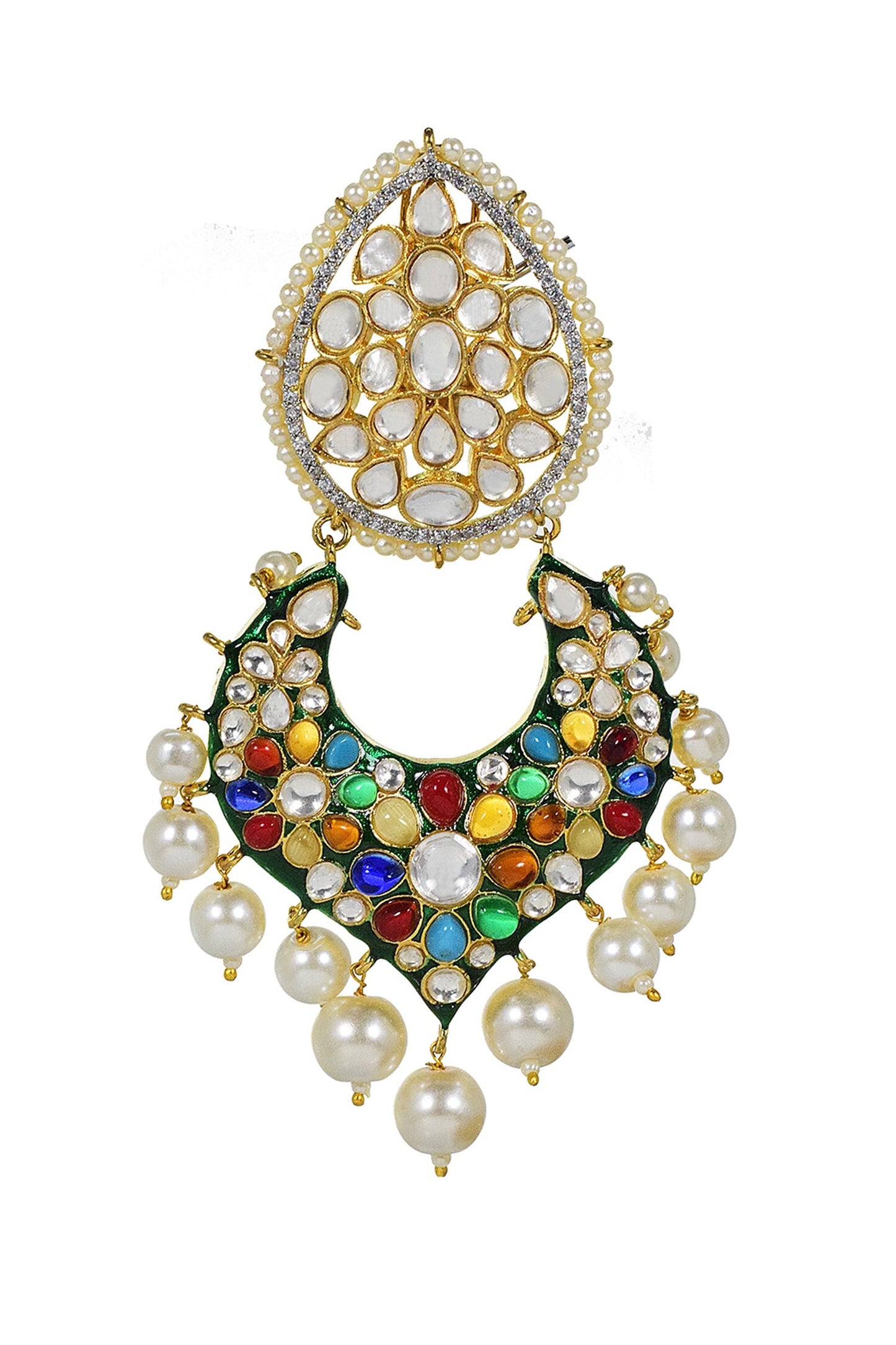 Multi Stone Embellished Chandbalis 