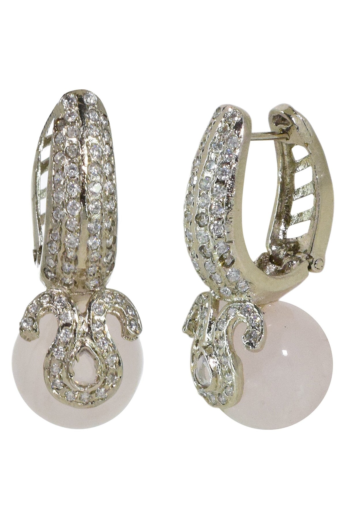 Quartz Drop Bali Earrings 
