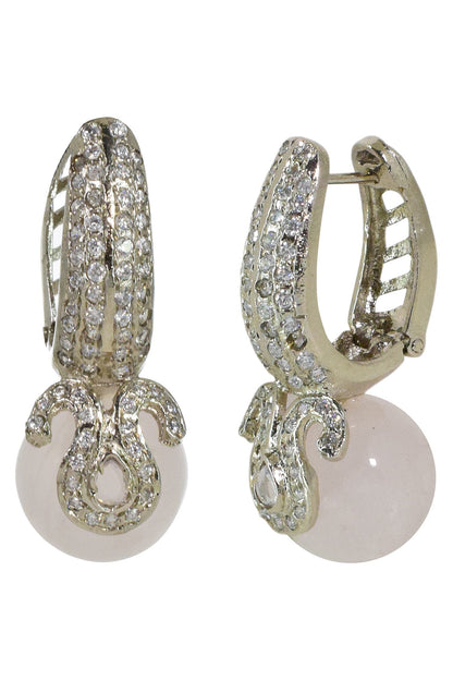 Quartz Drop Bali Earrings 