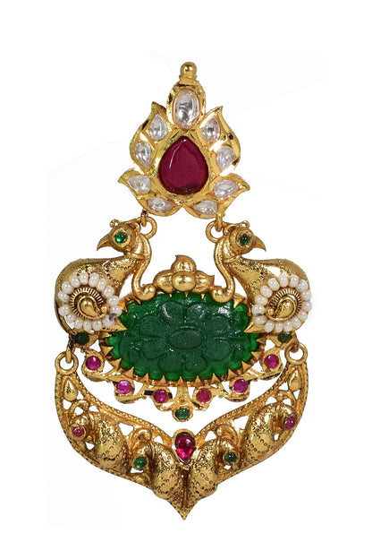Peacock Carved Antique Earrings 