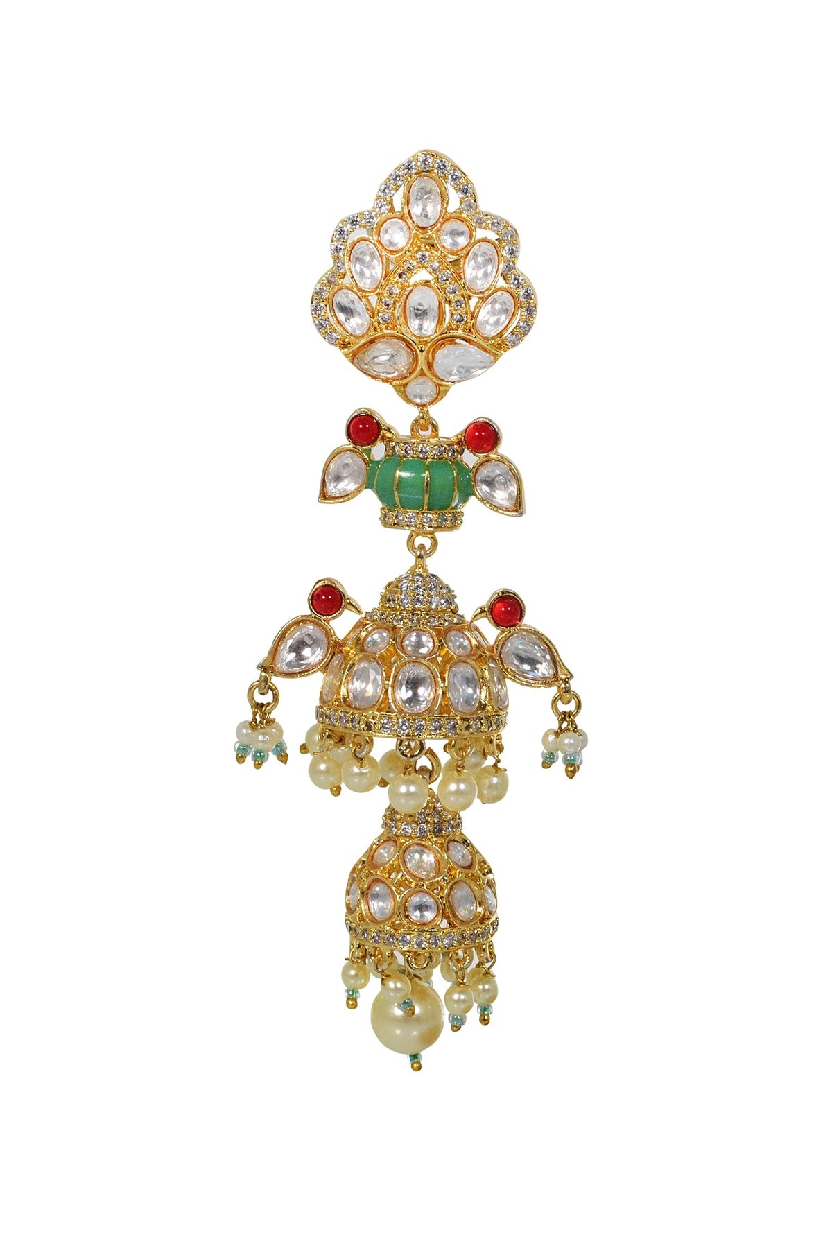 Kundan Double Layered Jhumkas 