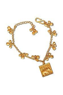 Gold Finish Elephant Bracelet In Sterling Silver