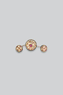 14kt Yellow Gold 24kt Natural Ruby & Polki Ring