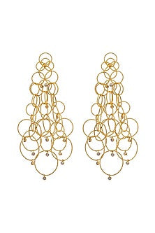 Gold Plated Dangler Earrings In Recycled Sterling Silver