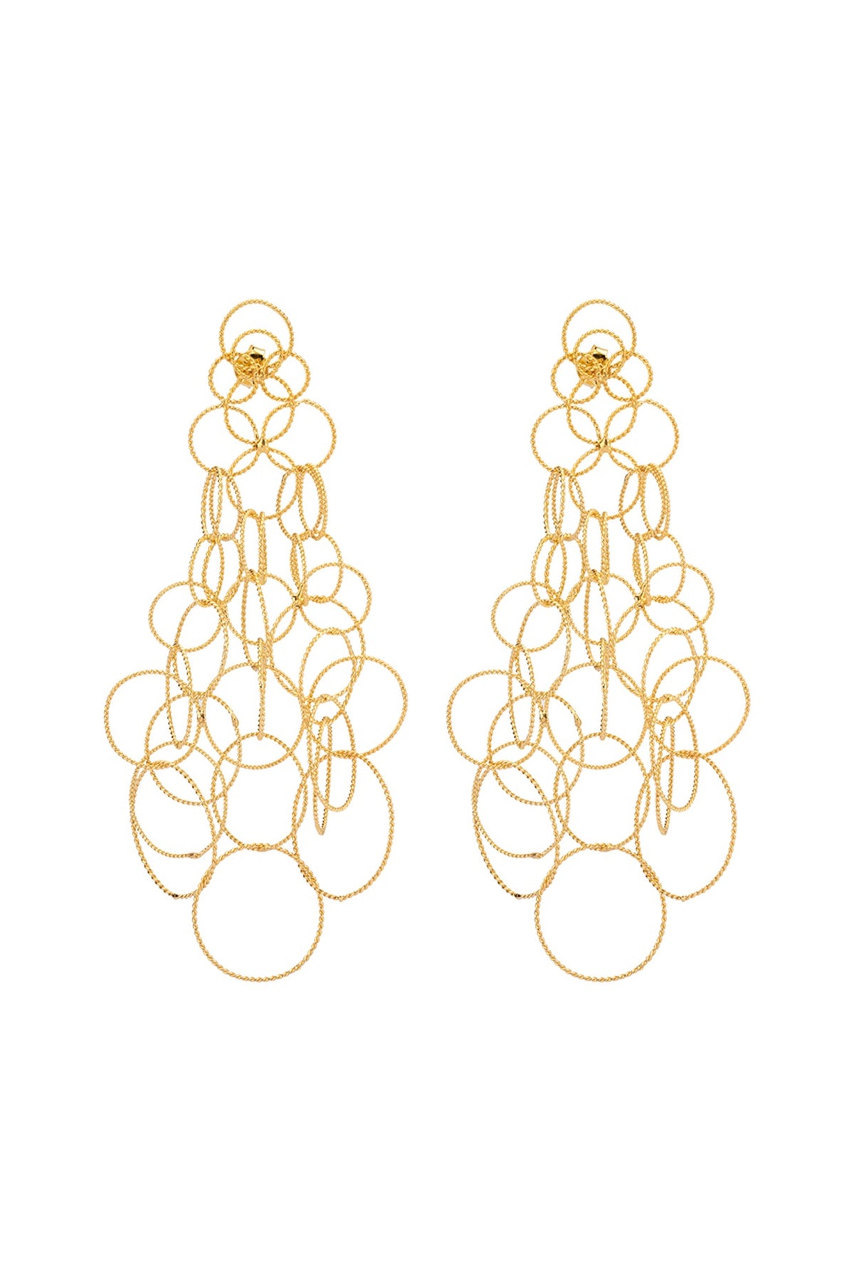 Gold Plated Dangler Earrings In Recycled Sterling Silver
