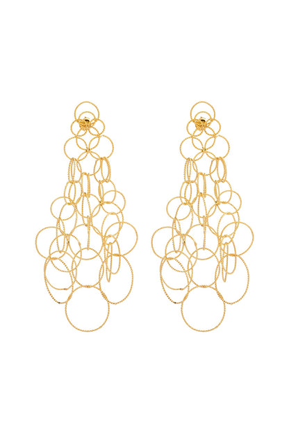 Gold Plated Dangler Earrings In Recycled Sterling Silver