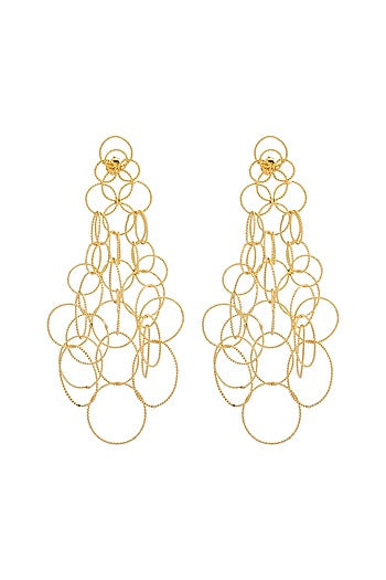 Gold Plated Dangler Earrings In Recycled Sterling Silver