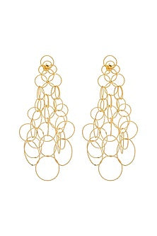 Gold Plated Dangler Earrings In Recycled Sterling Silver