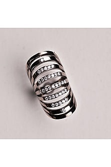 Ruthenium Finish Ring In Recycled Sterling Silver