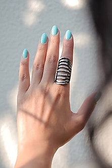 Ruthenium Finish Ring In Recycled Sterling Silver