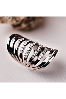 Ruthenium Finish Ring In Recycled Sterling Silver