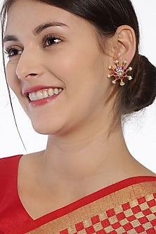 Gold Finish Kundan Earrings
