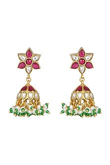 Gold Finish Jhumka Earrings