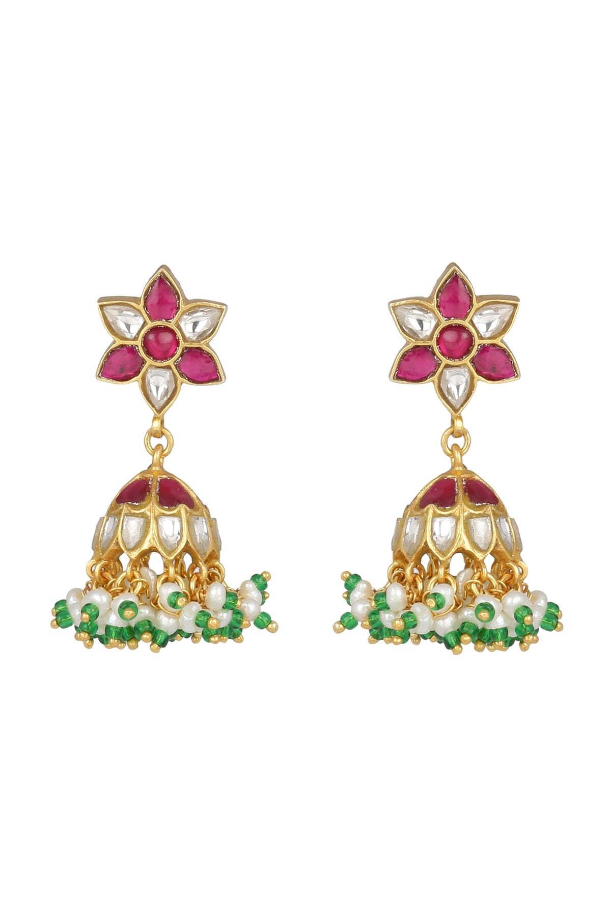 Gold Finish Jhumka Earrings