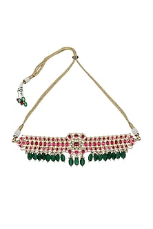 Gold Finish Kundan Choker Necklace