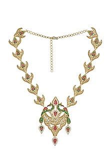 Gold Finish Peacock Necklace