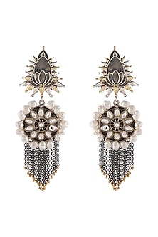 Gold & Silver Finish Pearls Earrings