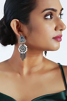 Gold & Silver Finish Pearls Earrings