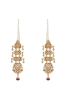 Gold Finish Kundan Earrings