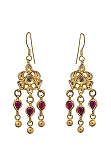 Gold Finish Beads Earrings