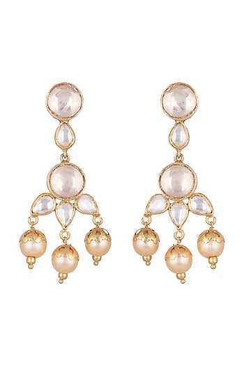 Gold Plated Kundan & Pearl Earrings